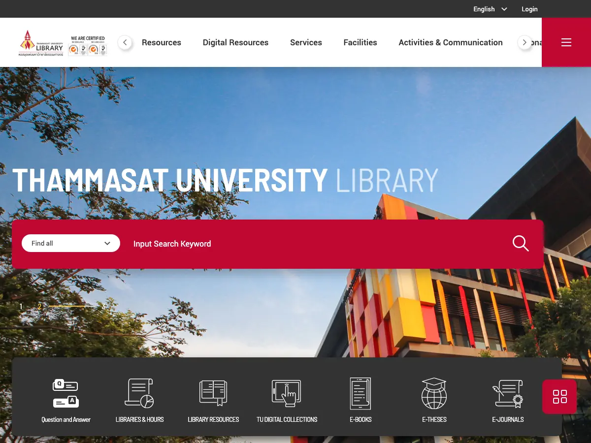 Pridi Banomyong Library's website