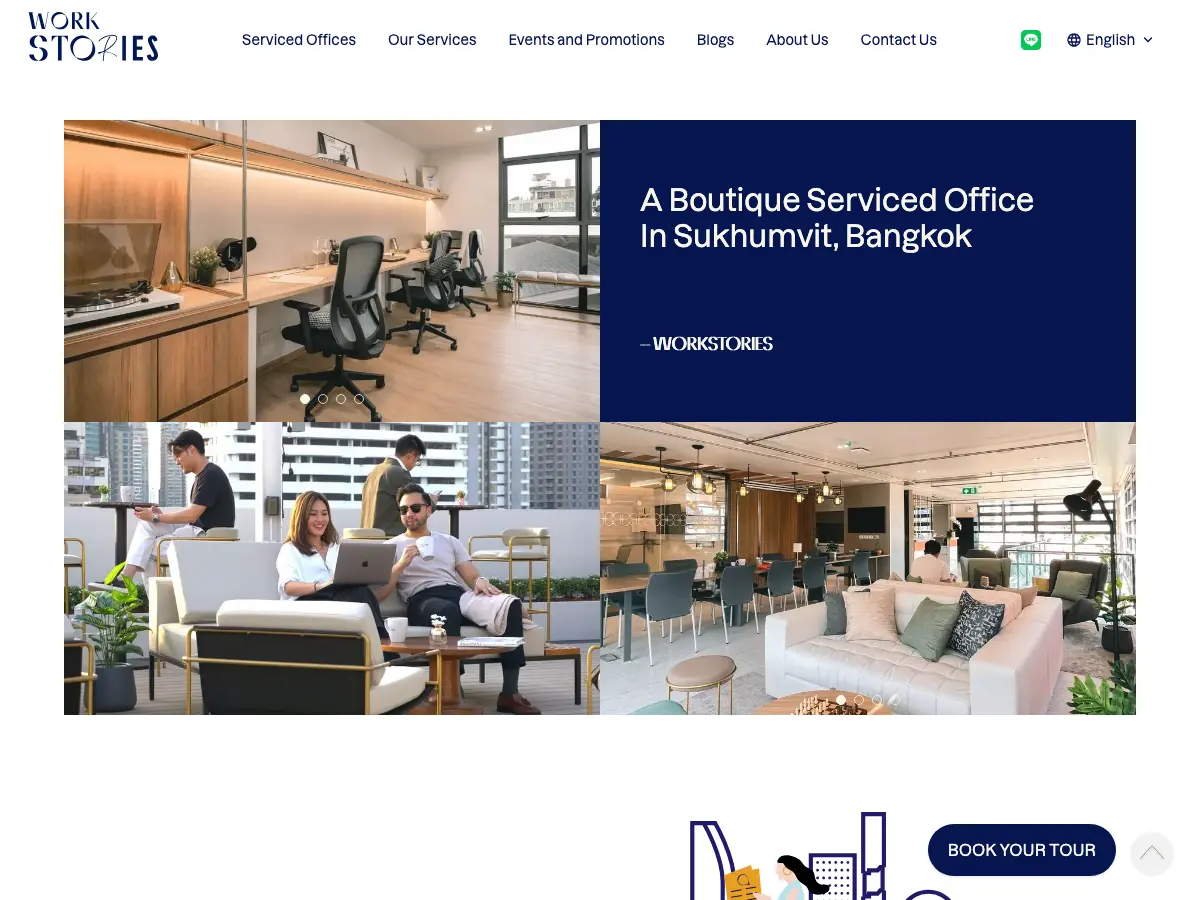 Workstories Serviced office's website