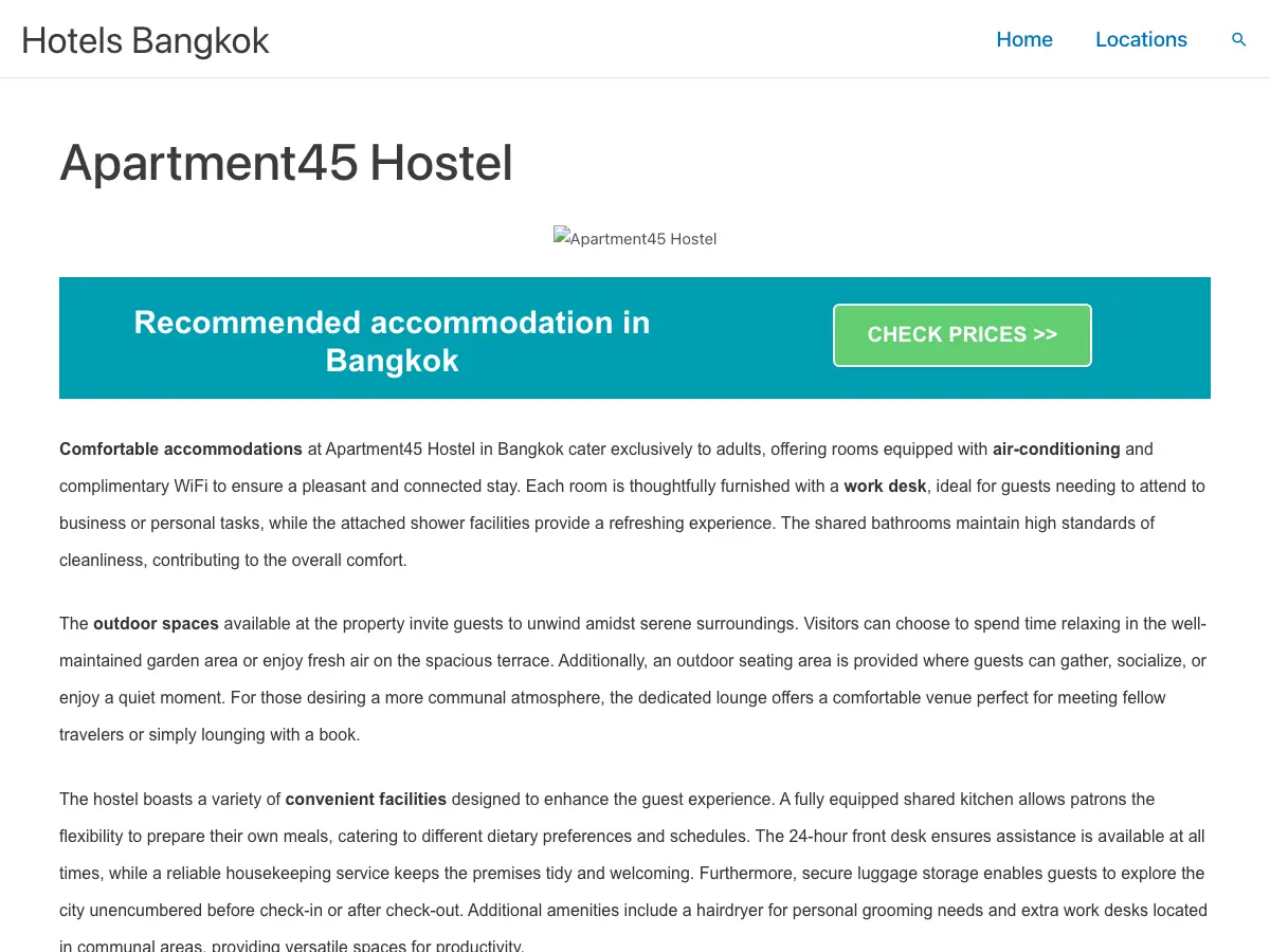 Apartment45 Hostel's website