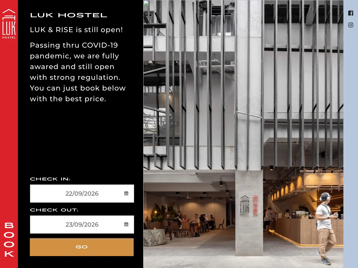 Luk Hostel's website