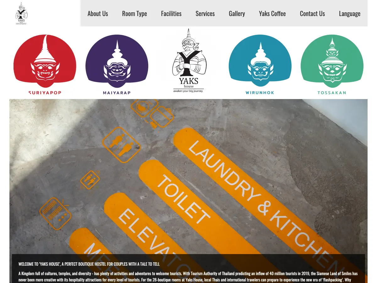 Yaks House Hostel's website