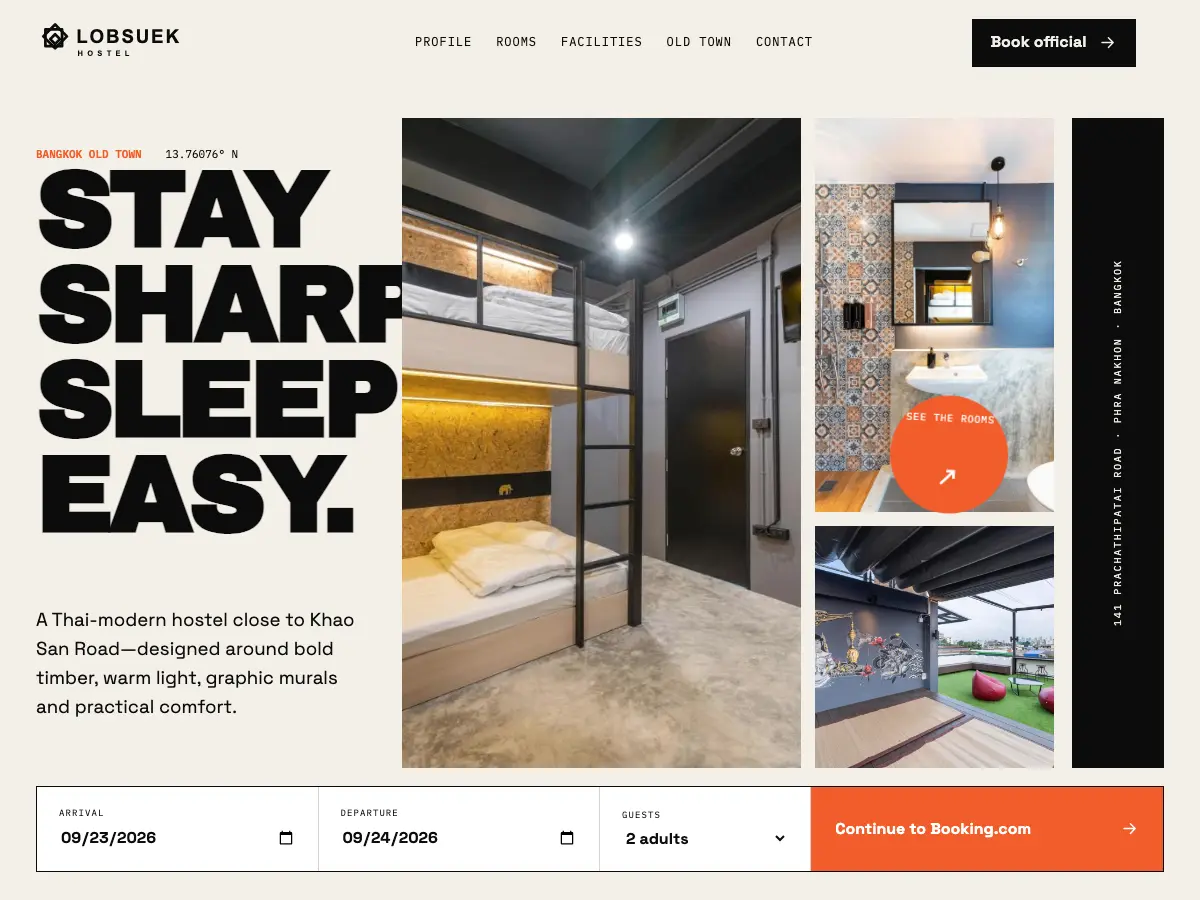 Lobsuek Hostel's website