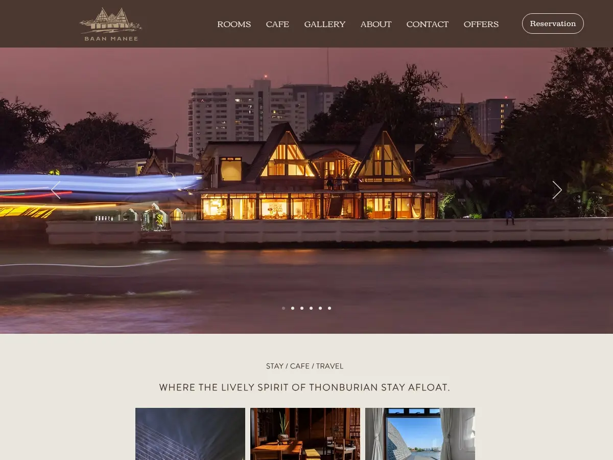 Baan Manee BKK's website