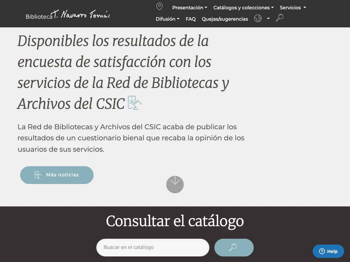 Biblioteca Tomás Navarro Tomás's website
