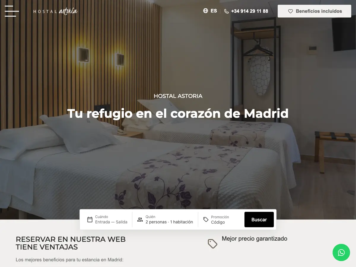 Hostal Astoria's website