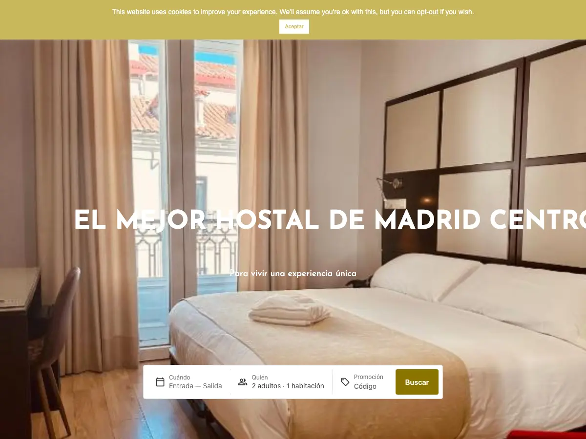 Hostal Abadia Madrid's website