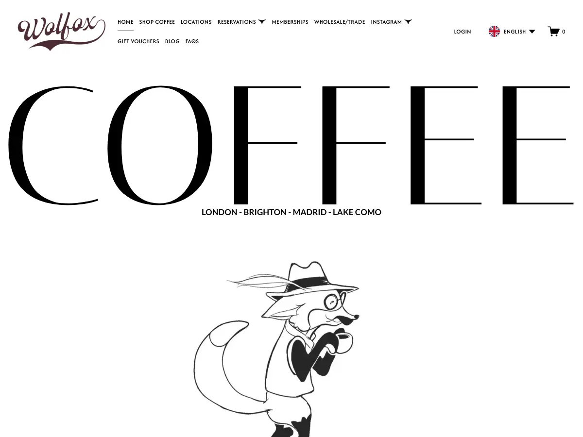 Wolføx Coffee Madrid's website