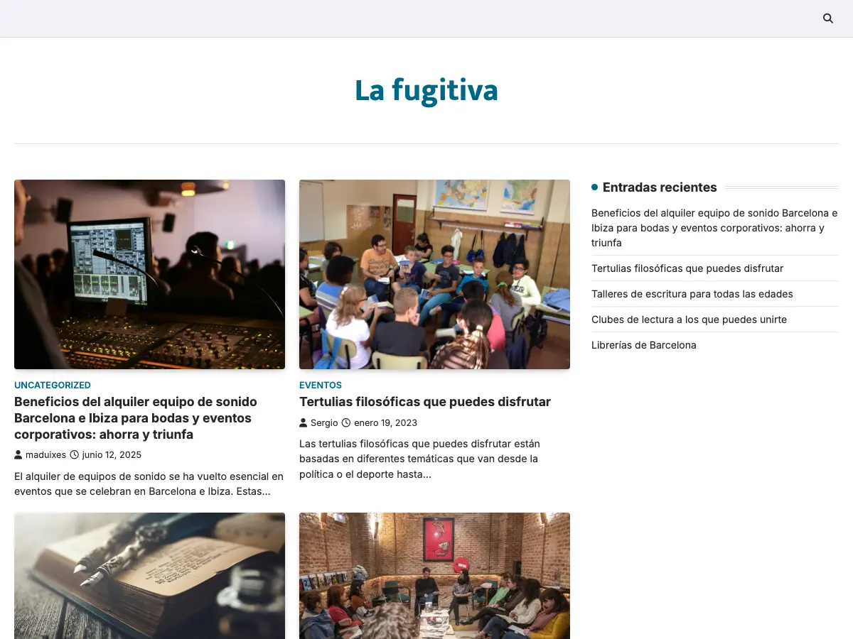La Fugitiva Librería Café's website