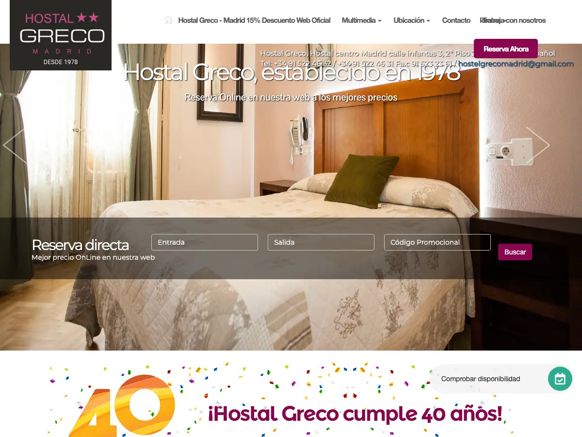 Hostal Greco's website