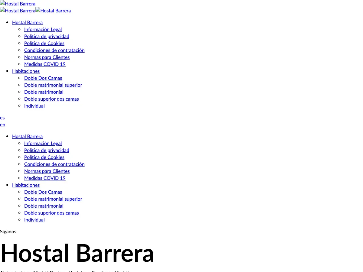 Hostal Barrera's website