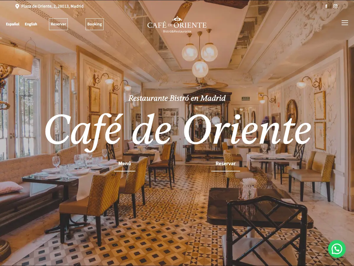 Café de Oriente Palacio Real's website