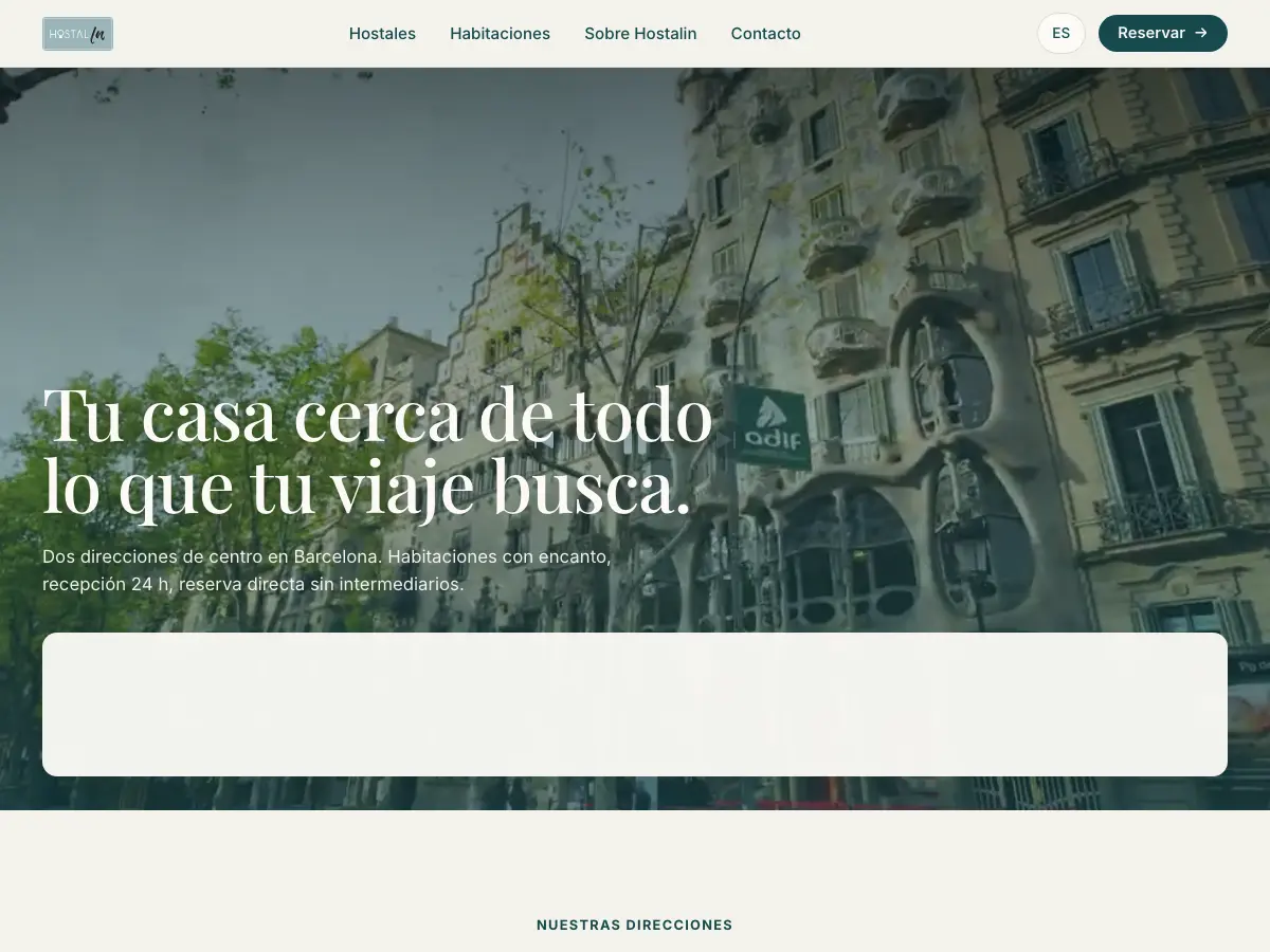 Hostalin the city Barcelona & Madrid's website
