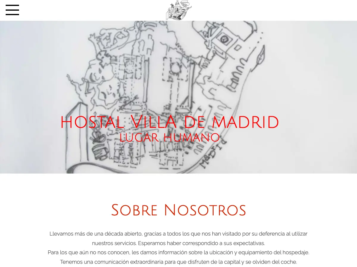 Hostal Villa de Madrid's website