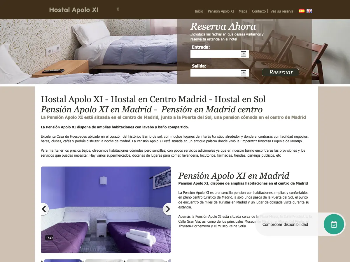 Pension Apollo XI's website