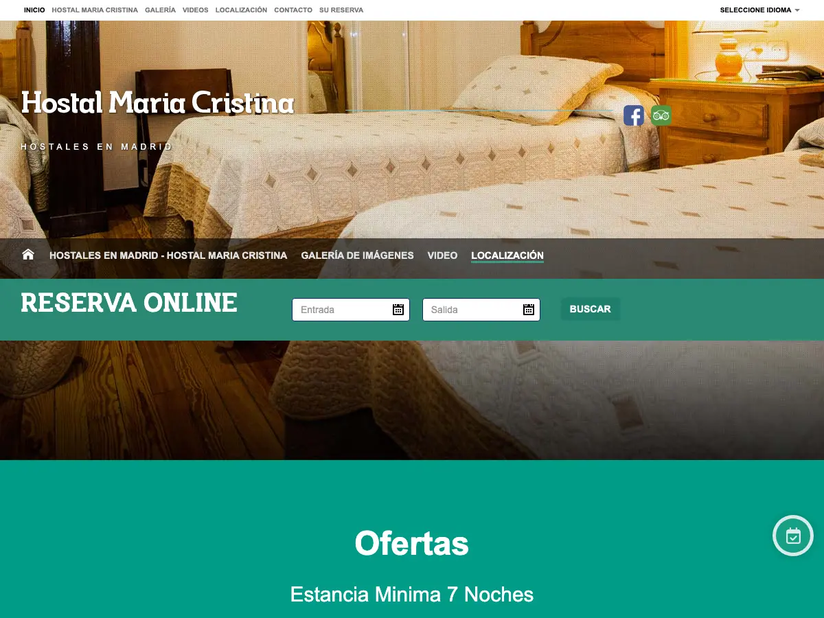 Hostal María Cristina's website
