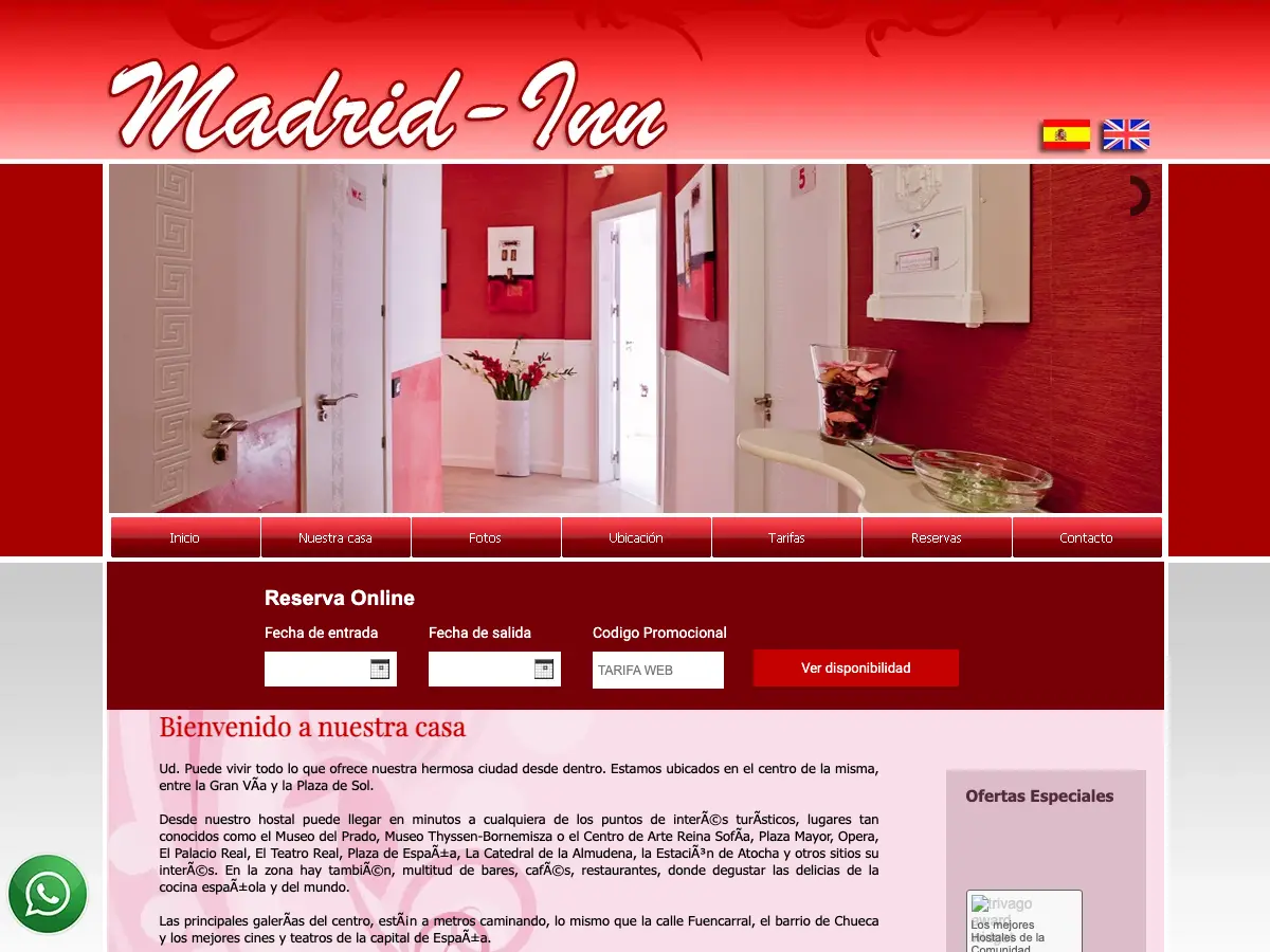 Hostal Madrid Inn's website