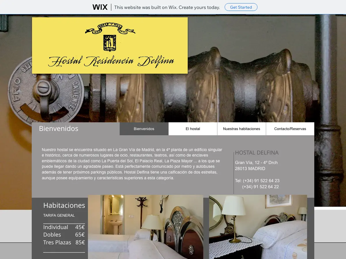 Hostal Delfina's website