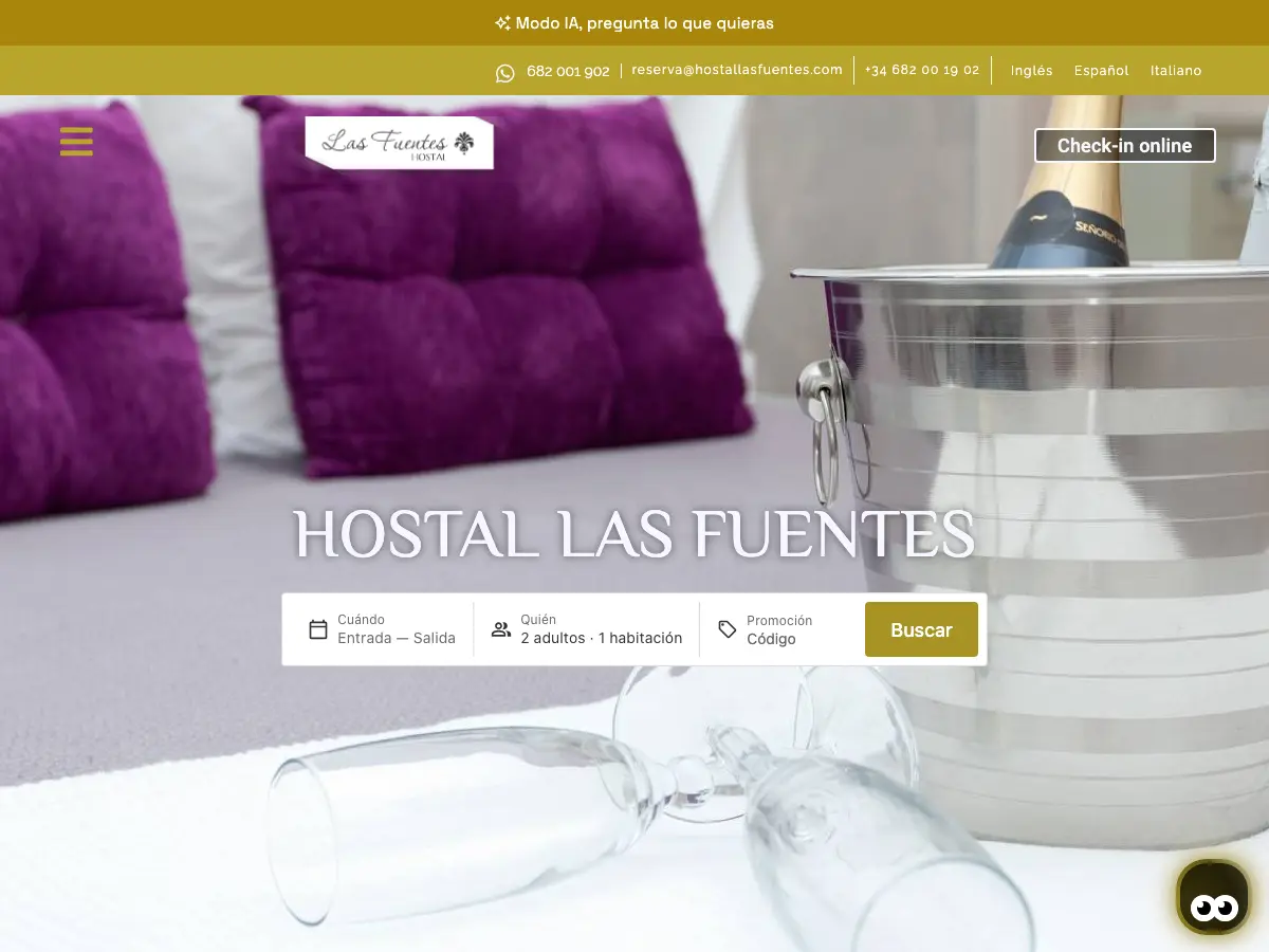Hostal Las Fuentes's website