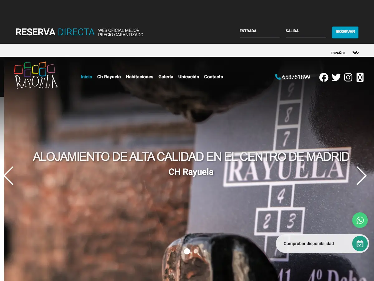 Hostal Rayuela's website