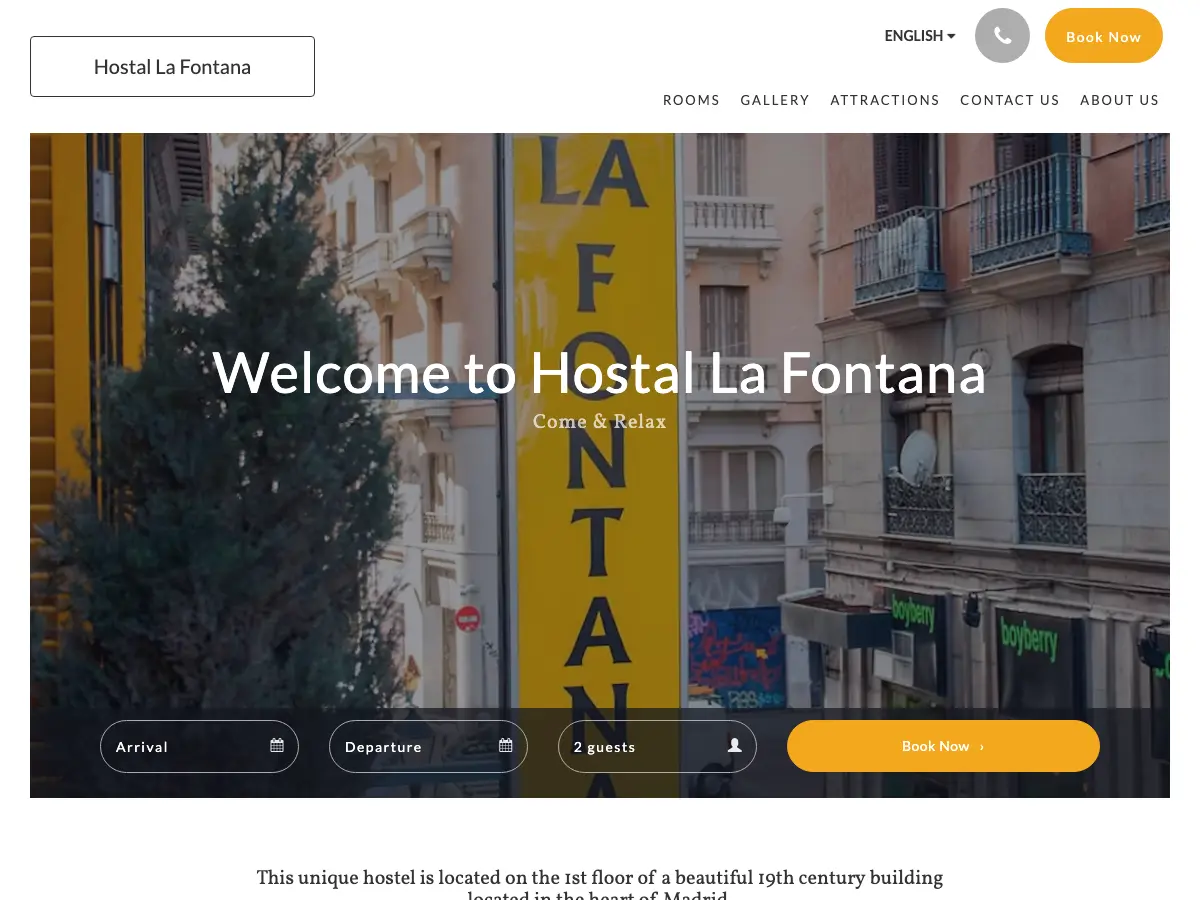 Hostal La Fontana's website