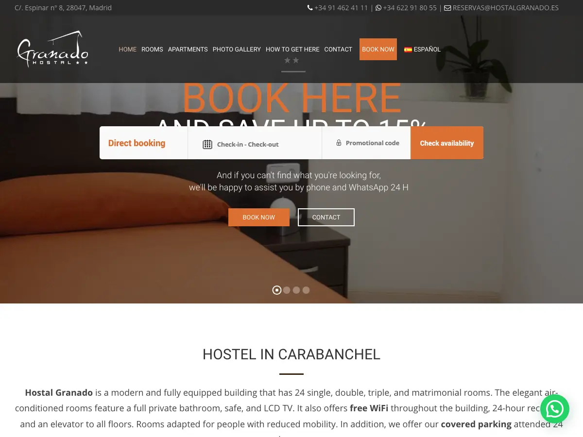 Hostal Granado's website