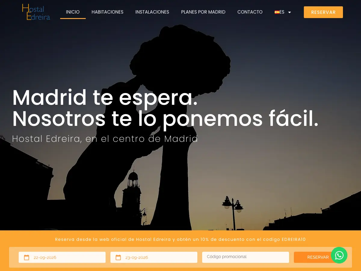 Hostal Edreira's website