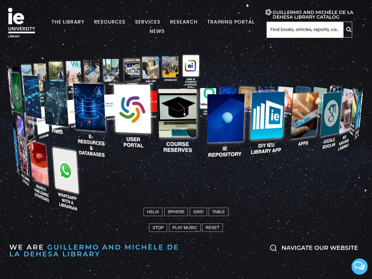 IE Business School Library's website