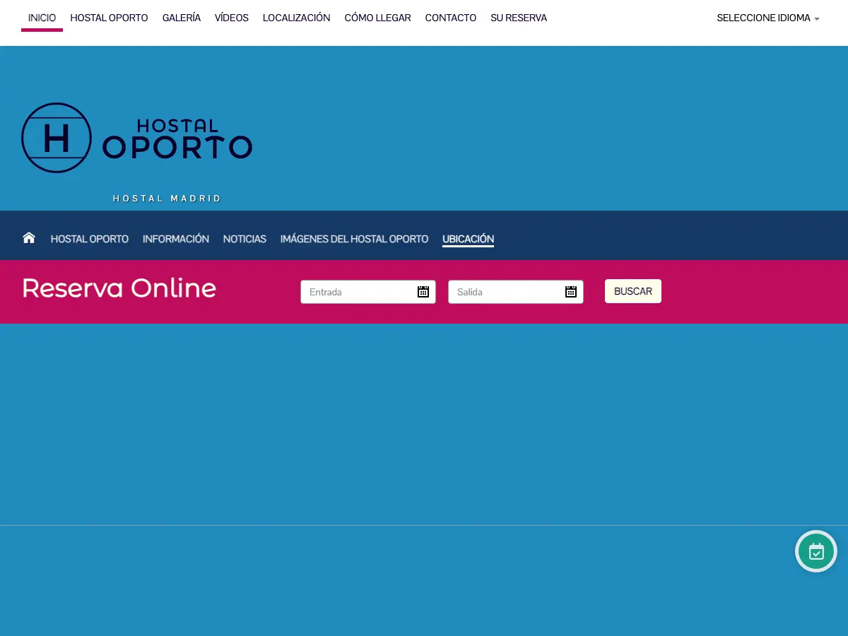 Hostal Oporto's website