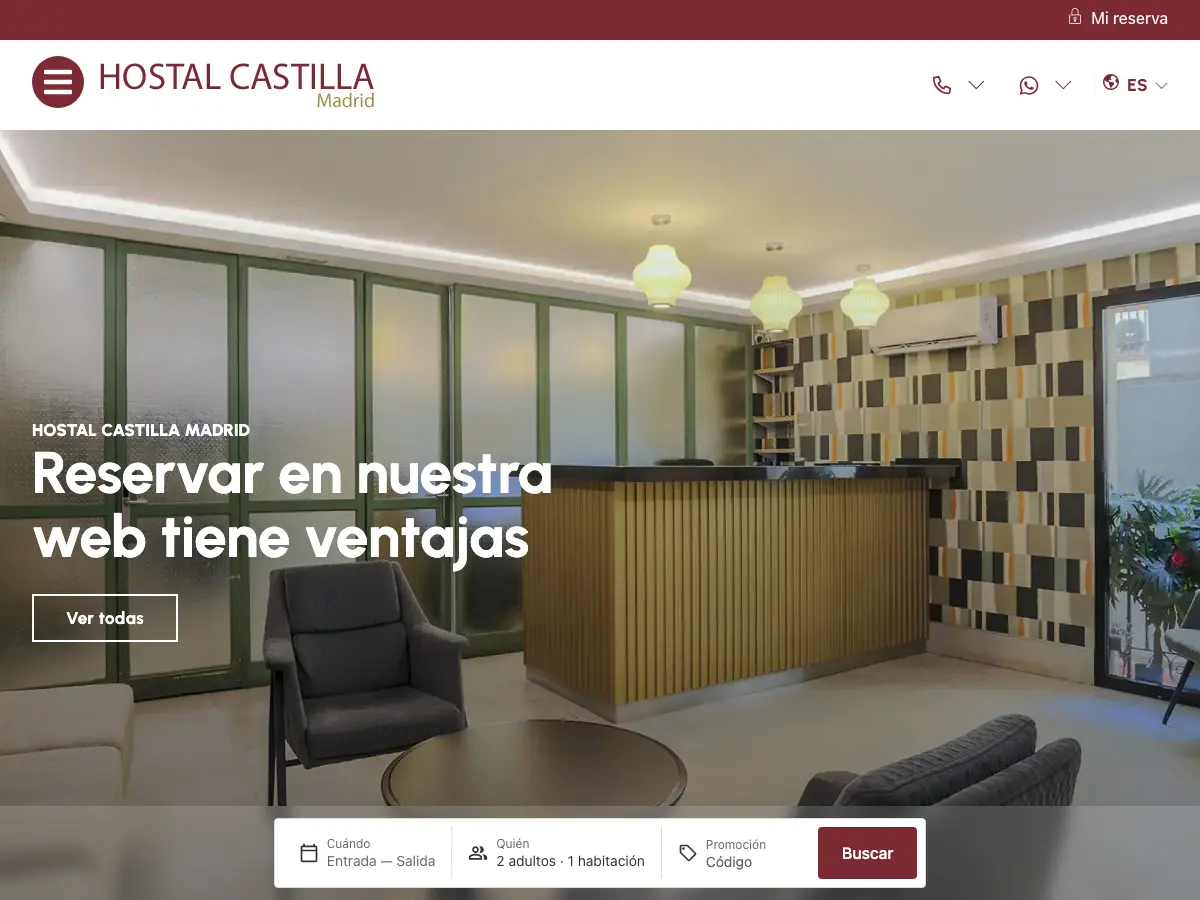 Hostal Castilla II's website