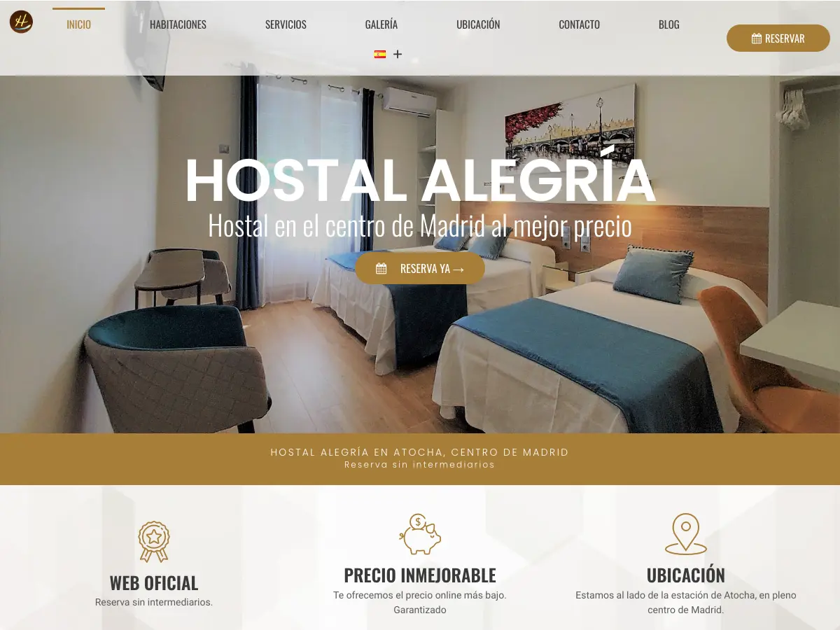 Hostal Alegría's website