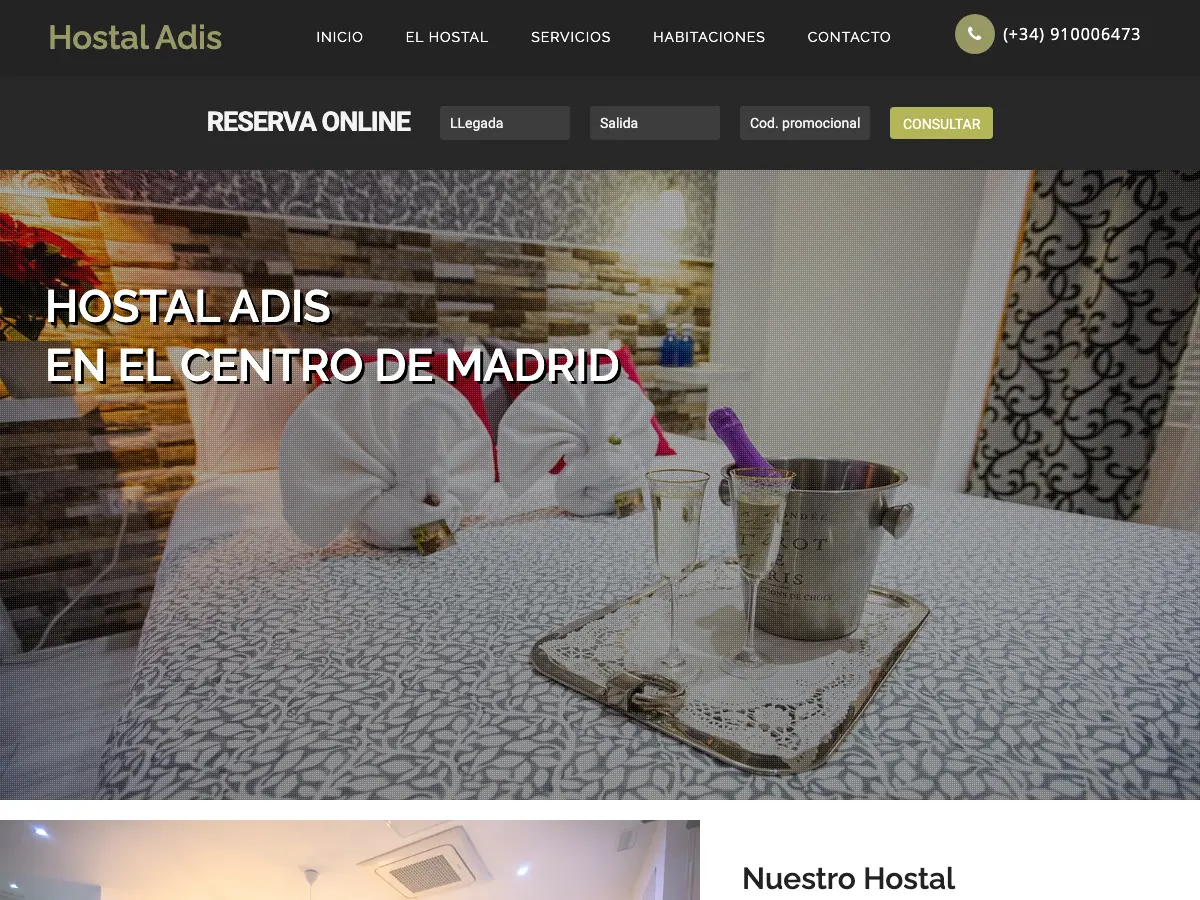 Hostal Adis's website