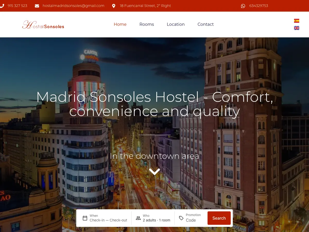 Hostal Sonsoles's website