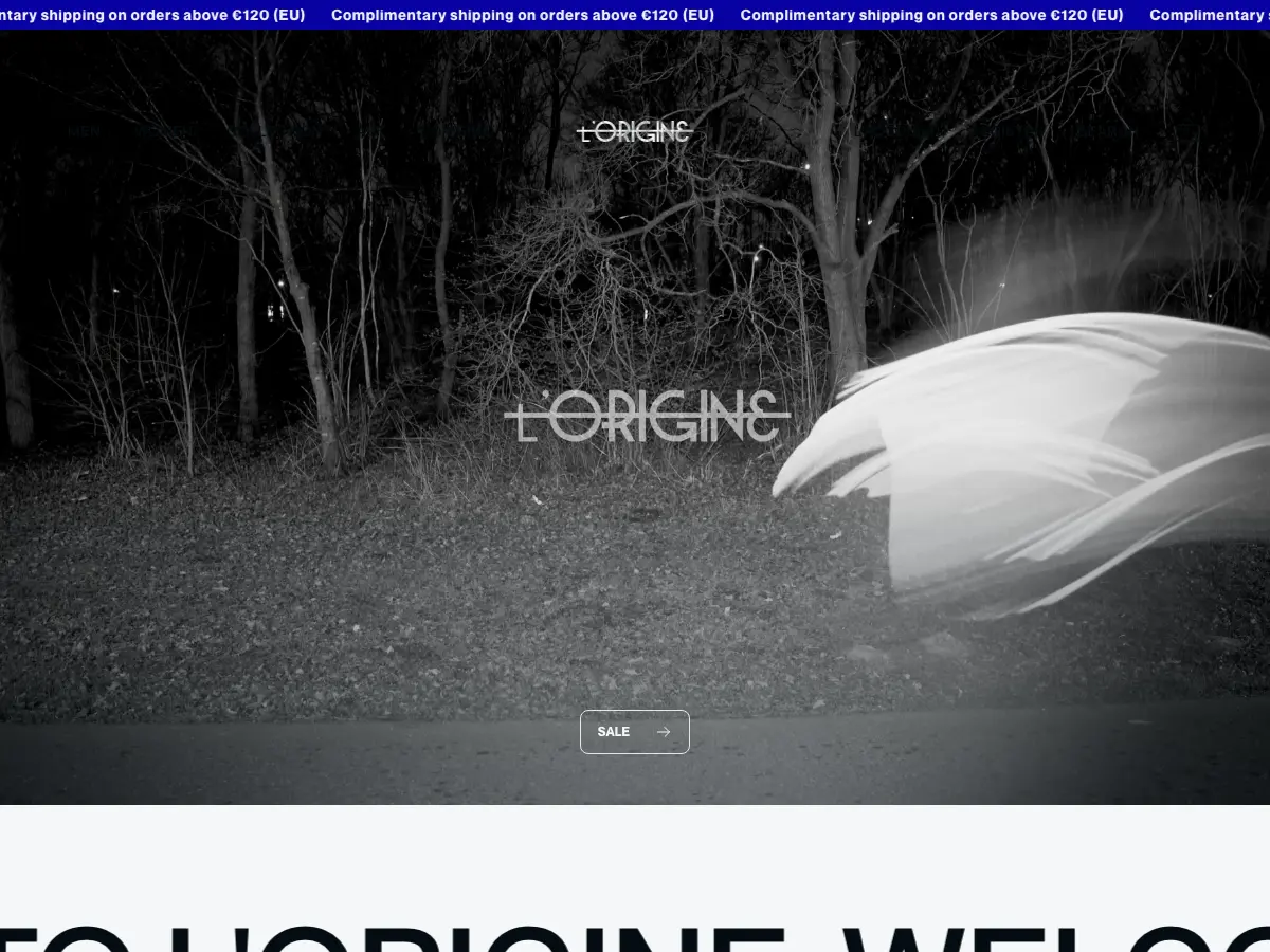 L'Origine's website
