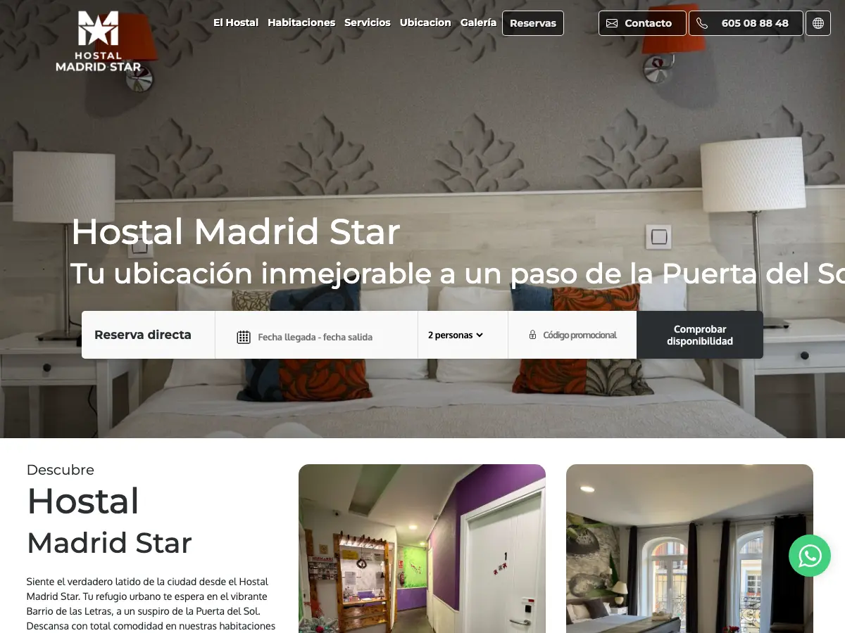 Hostal Palacio Madrid's website