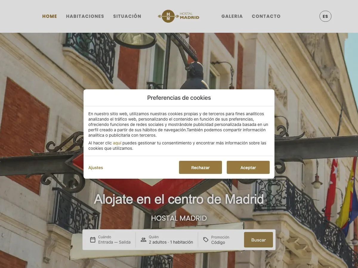 Hostal Madrid's website