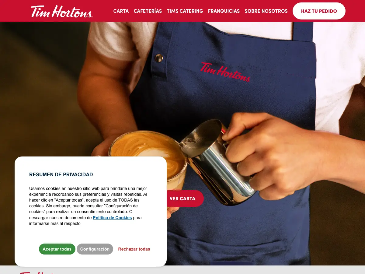 Tim Hortons's website