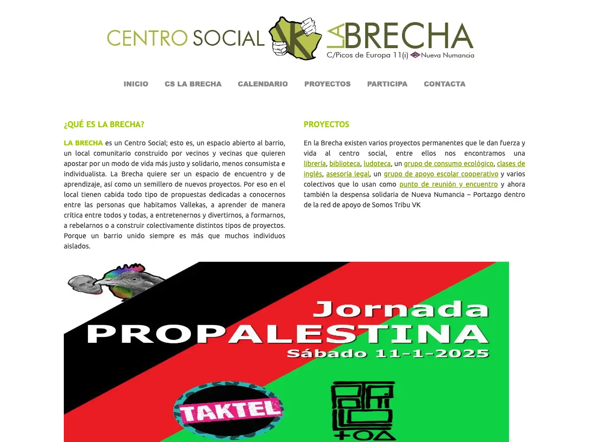 Centro Social La Brecha's website