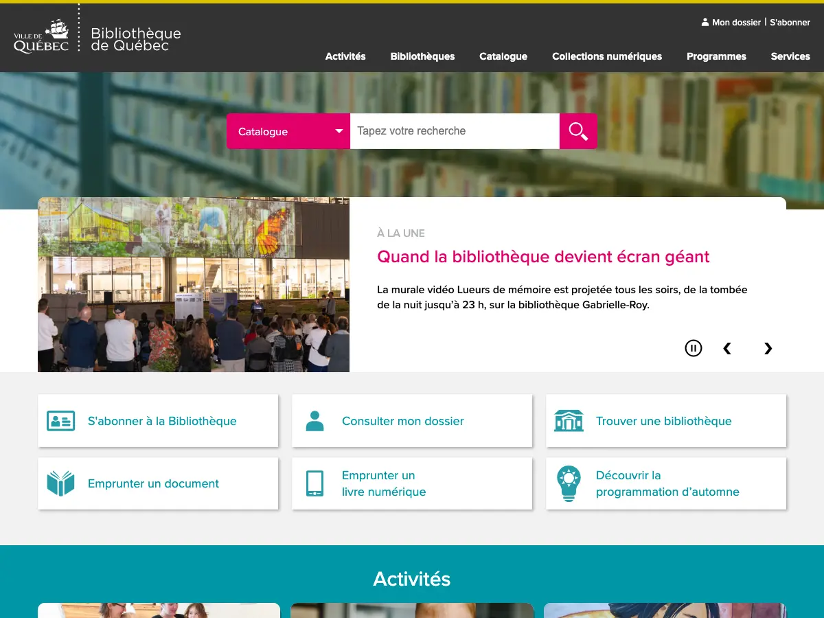 Bibliothèque Romain-Langlois's website