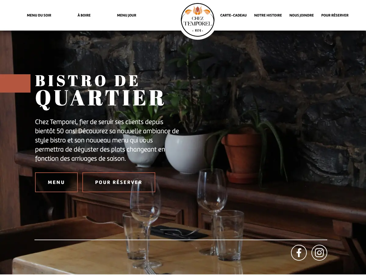 Chez Temporel's website
