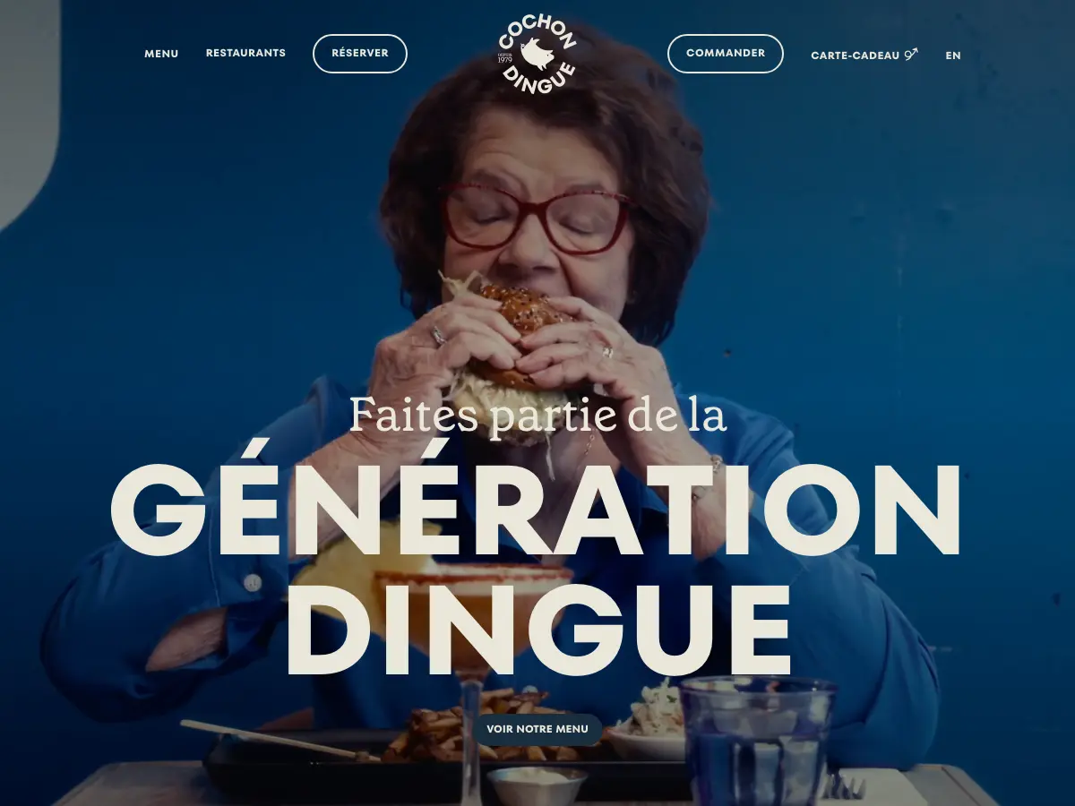Cochon Dingue's website