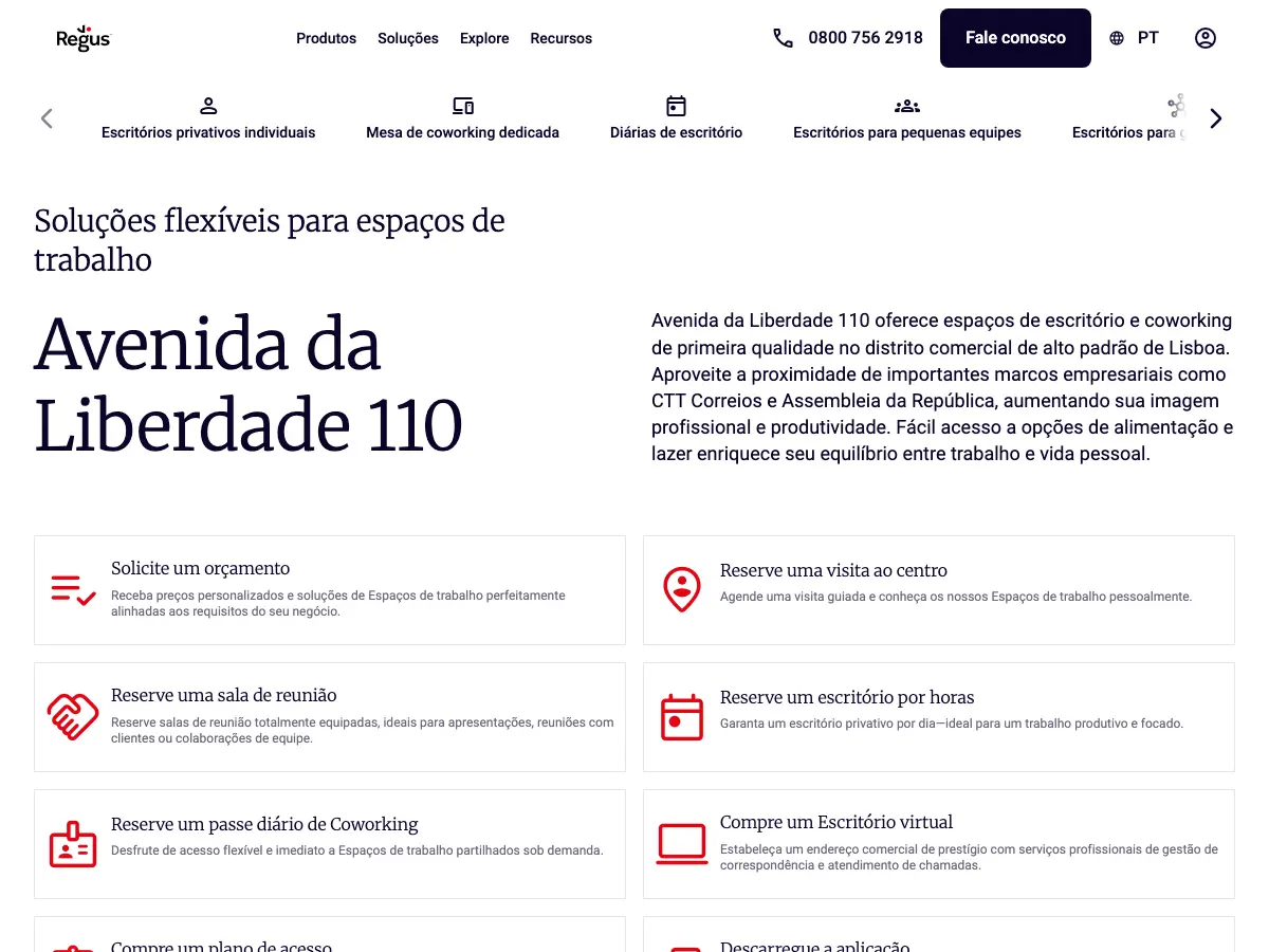Regus's website
