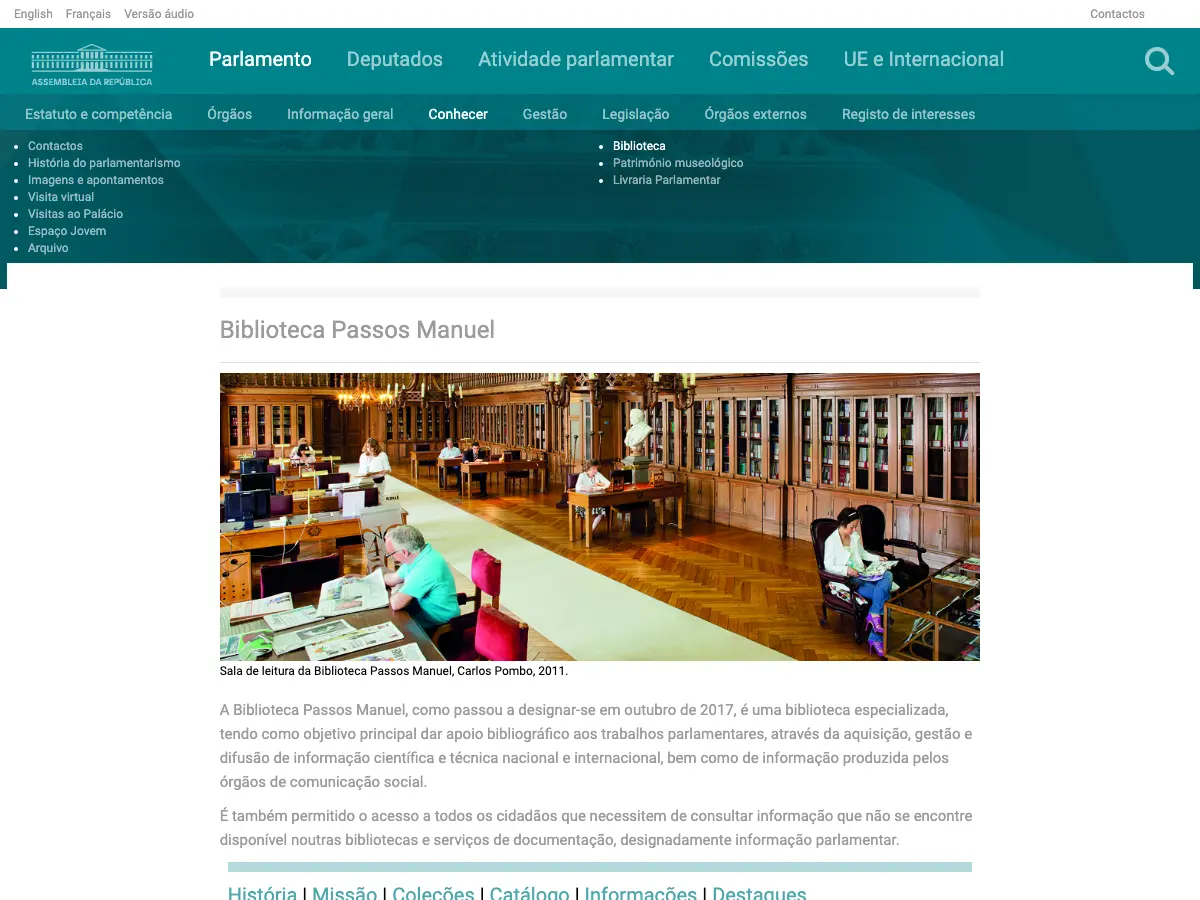 Biblioteca Passos Manuel's website