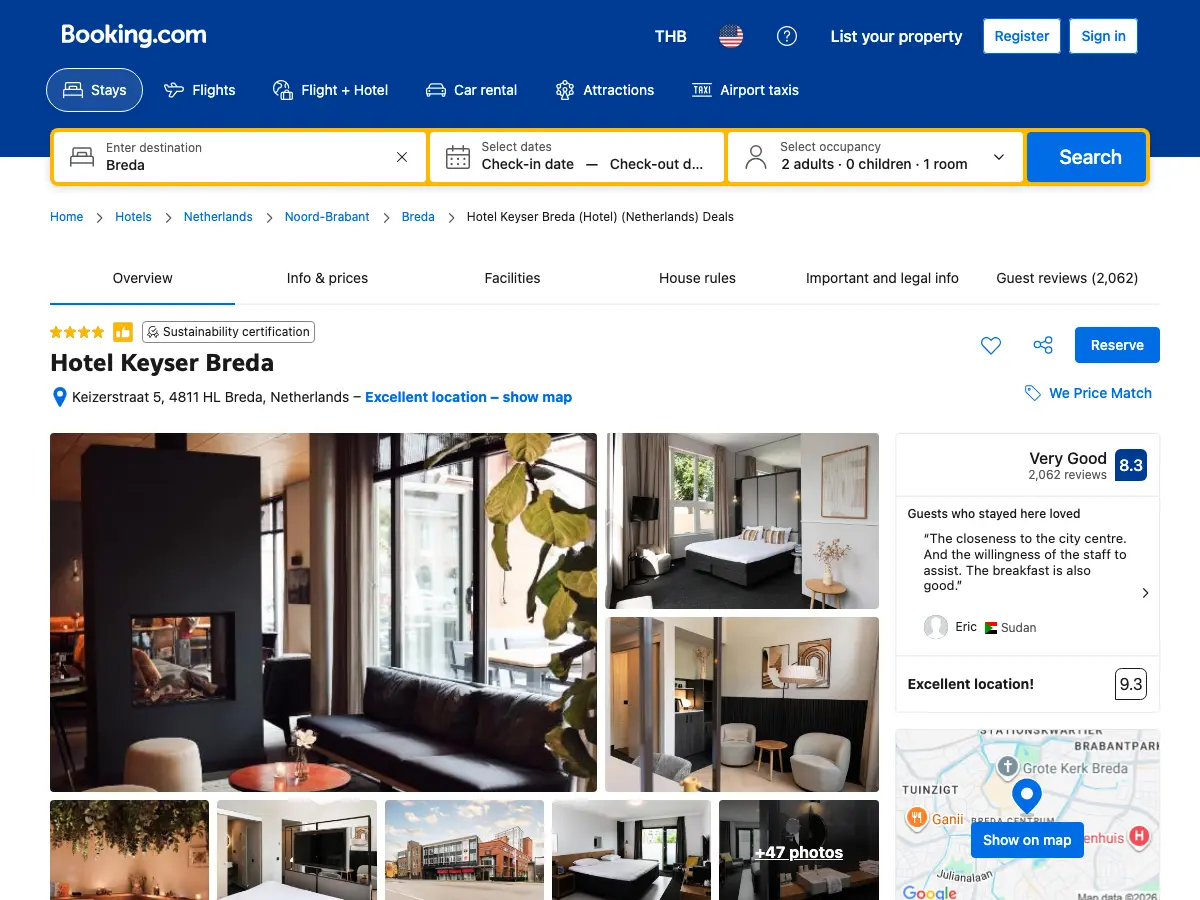 Capital Hostel's website