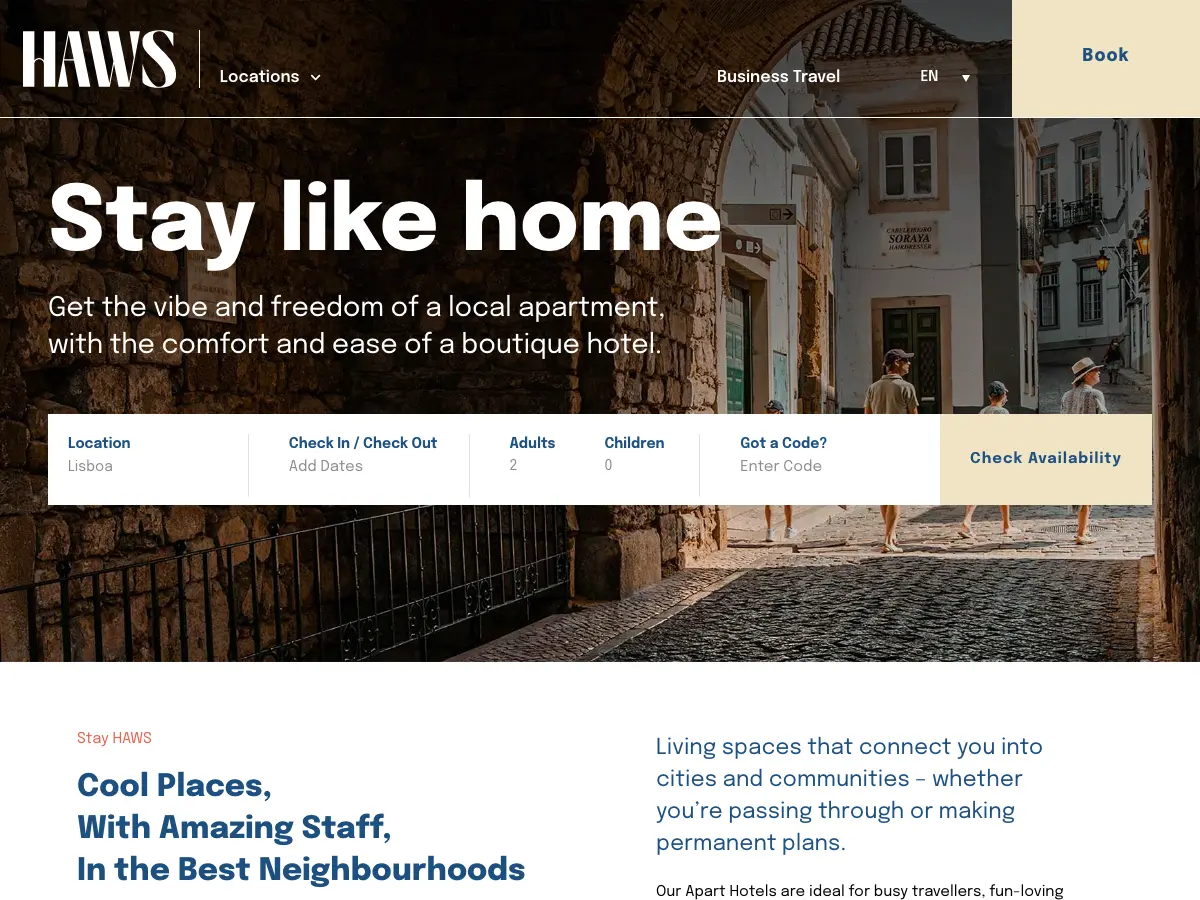 Haws Lisboa Coworking's website