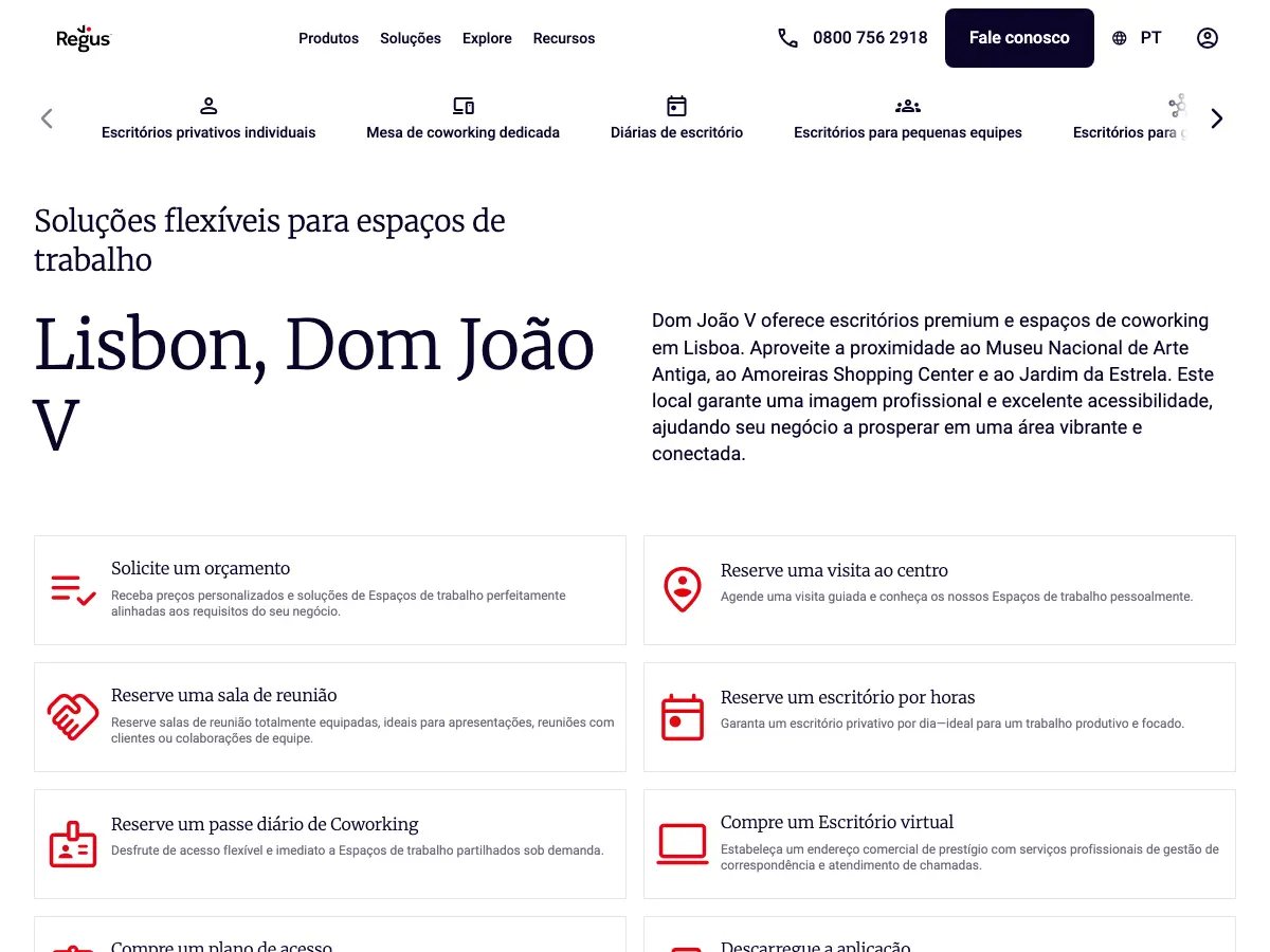 Regus's website