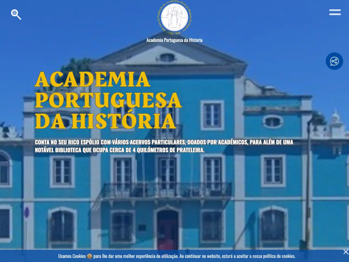 Biblioteca da Academia Portuguesa de História's website