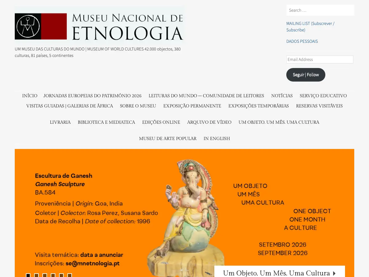 Biblioteca do Museu Nacional de Etnologia's website