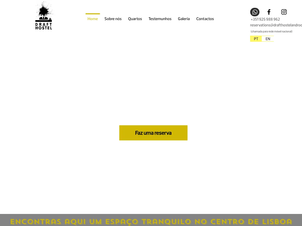 Draft Hostel & Rooms's website