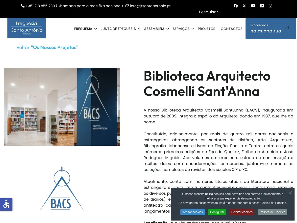 Biblioteca Arquitecto Cosmelli Sant'Anna's website