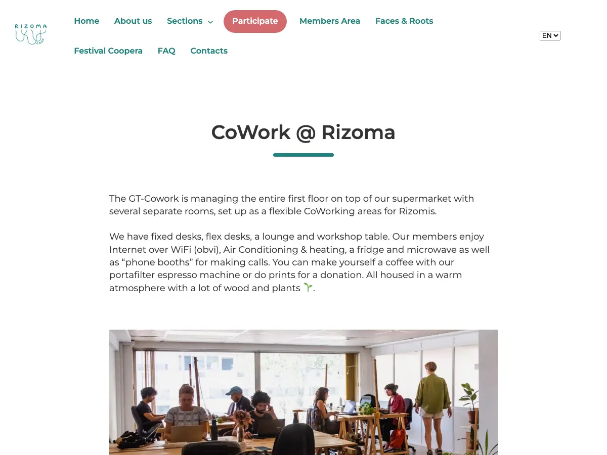 CoWork @ Rizoma's website